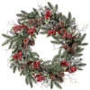 Green, Red, And Brown Sequin Berries And Hollies Christmas Wreath -24-Inch, Unlit -Optimal Christmas Shop drirb mtx65773 nafr 1 21017.1667666272