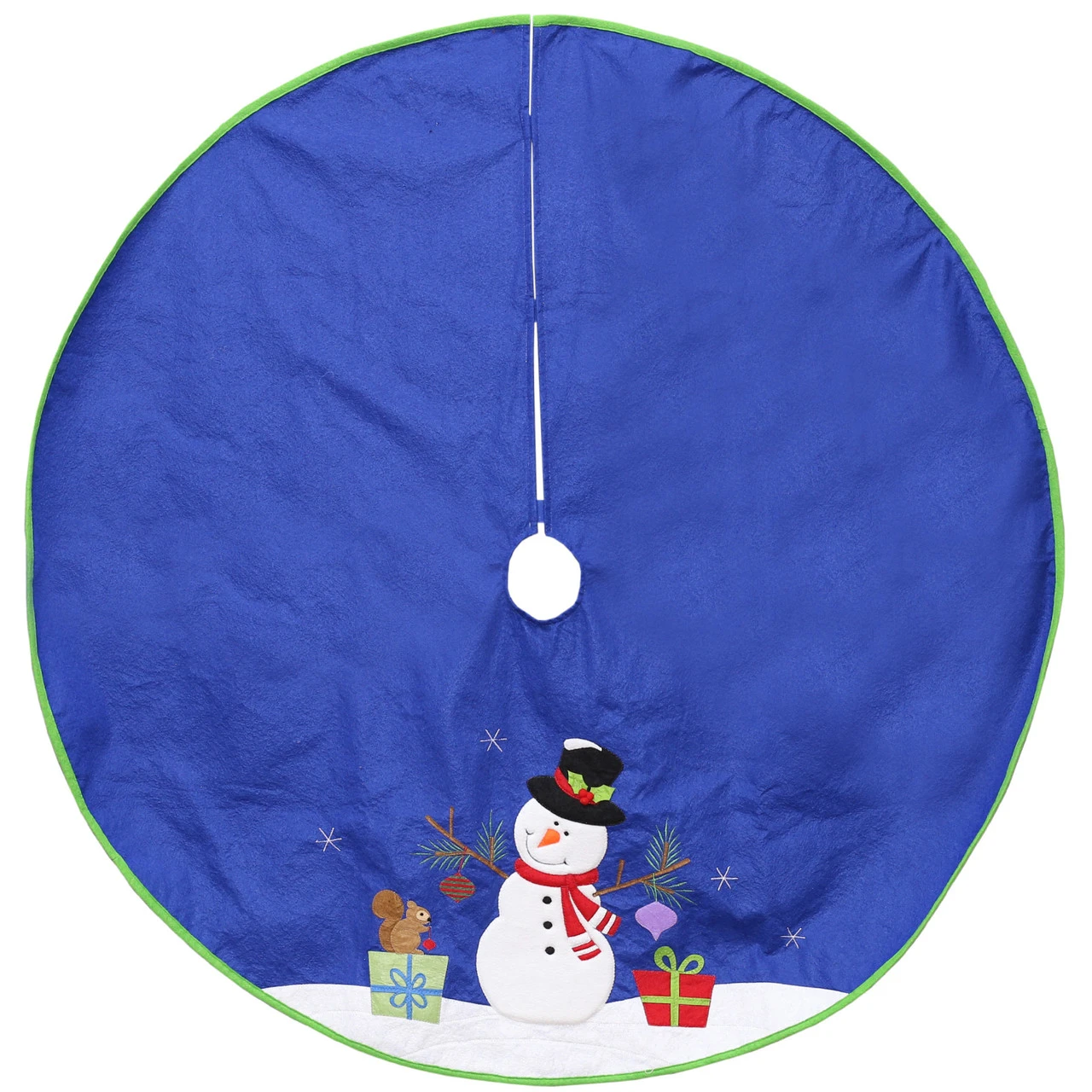 48" Blue And White Snowman With Gifts Christmas Tree Skirt 3 48" Blue And White Snowman With Gifts Christmas Tree Skirt