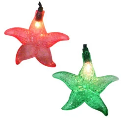 Set Of 10 Tropical Beach Starfish Novelty Christmas Lights11 FtGreen Wire