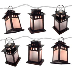 Set Of 10 Asian Inspired Copper Lantern Lamp Novelty Christmas Lights 11 Ft White Wire -Optimal Christmas Shop dstar 96 605 00 2 01431.1667681892