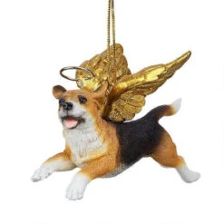 4" Flying Beagle Hand Painted Holiday Ornament