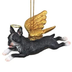 4" Flying Boston Terrier Hand Painted Holiday Ornament -Optimal Christmas Shop dtosc20jh170716 3 03473.1667615075