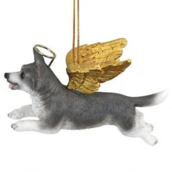 4" Flying Siberian Husky Dog Hand Painted Holiday Ornament -Optimal Christmas Shop dtosc20jh170720 3 76750.1667615108