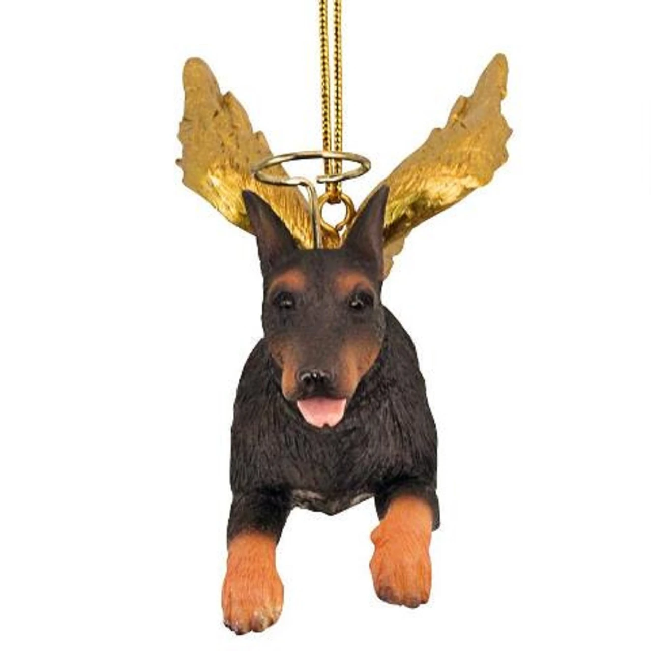 4" Flying Doberman Dog Hand Painted Holiday Ornament 4 4" Flying Doberman Dog Hand Painted Holiday Ornament - Image 2
