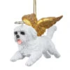 4" Flying Maltese Dog Hand Painted Holiday Ornament -Optimal Christmas Shop dtosc20jh170735 56707.1667533691