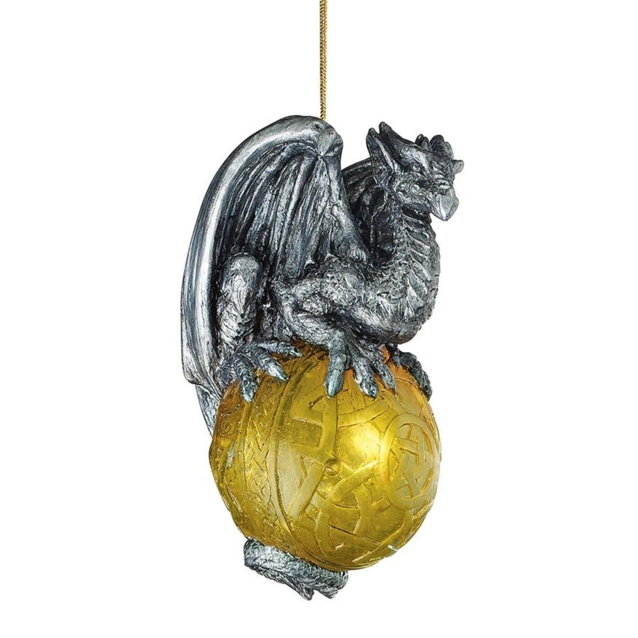 4" Gray And Gold Gothic Portal Dragon Christmas Ornament 3 4" Gray And Gold Gothic Portal Dragon Christmas Ornament