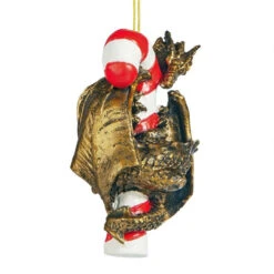 4" Gold And Red Dragon With A Sweet Tooth Ornament -Optimal Christmas Shop dtosc cl5801 2 89324.1667564503