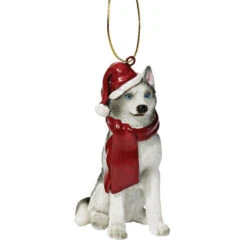 3.5" Siberian Husky Dog Christmas Ornament