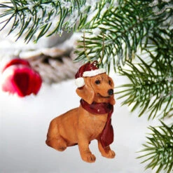3.5" Sitting Dog Hand Painted Holiday Ornament -Optimal Christmas Shop dtosc jh576308 3 34522.1667614951
