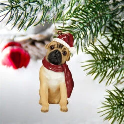 3.5" Beige Pug Dog Christmas Ornament 7 3.5" Beige Pug Dog Christmas Ornament -Optimal Christmas Shop dtosc jh576315 3 90422.1667614693