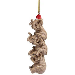 5" Brown And Red Elephant Hanging Christmas Ornament -Optimal Christmas Shop dtosc qs94879 4 64167.1667575219