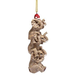 5" Brown And Red Elephant Hanging Christmas Ornament -Optimal Christmas Shop dtosc qs94879 6 31396.1667575219