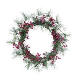 Berry Christmas Wreath, Brown And Red 20-Inch