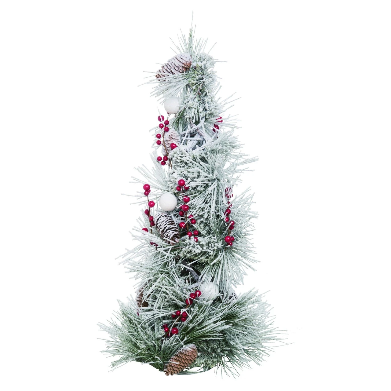 2' White Christmas Frosted Berry Pinecone Tree - Unlit 3 2' White Christmas Frosted Berry Pinecone Tree - Unlit