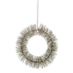 Gold Christmas Brush Glitz Wreath -17-Inch, Unlit