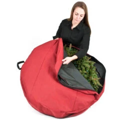 30" Red Unique Christmas Wreath Storage Bag With Direct Suspend -Optimal Christmas Shop dvlc sb 10154 rs 8 16647.1686180049