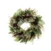 Pre-Lit Green And Red Winter Frost Artificial Christmas Wreath, 24-Inch, Clear LED Lights -Optimal Christmas Shop dvlc20v 20678 lt 1 66166.1668074523