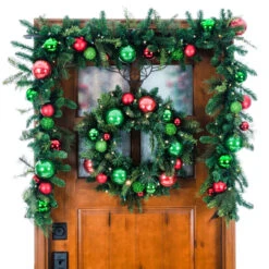 Pre-Lit Red And Green Artificial Christmas Cheer Wreath, 24-Inch, Clear LED Lights 9 Pre-Lit Red And Green Artificial Christmas Cheer Wreath, 24-Inch, Clear LED Lights -Optimal Christmas Shop dvlc20v 20707 lt 4 34879.1667385752