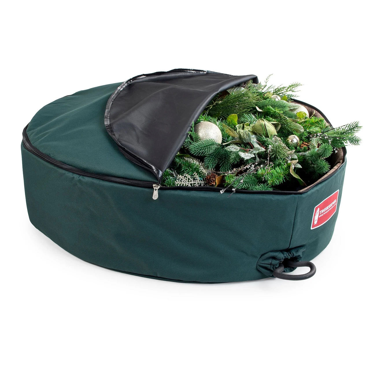 36" Green Unique Christmas Wreath Storage Bag With Removable Handle 3 36" Green Unique Christmas Wreath Storage Bag With Removable Handle