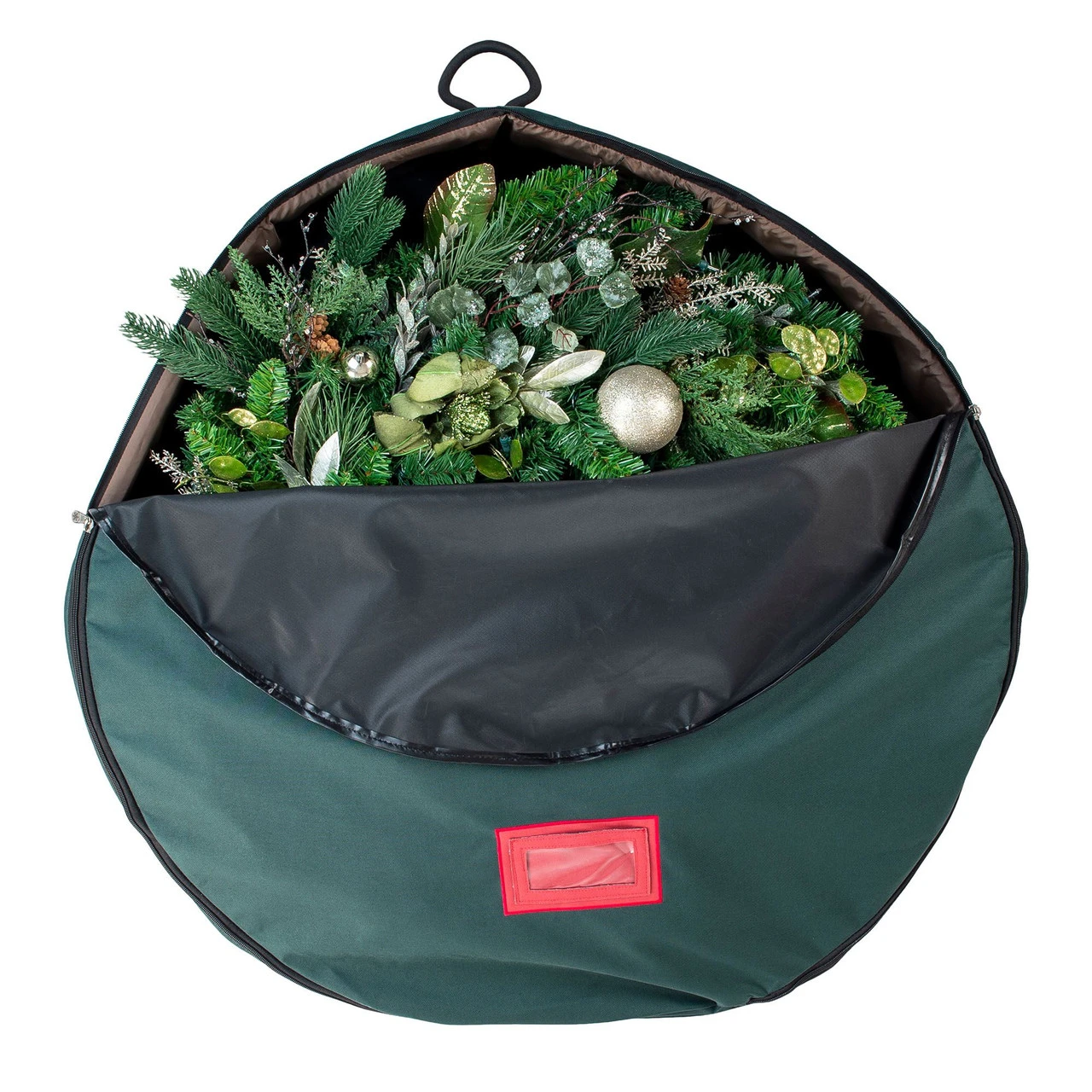 36" Green Unique Christmas Wreath Storage Bag With Removable Handle 5 36" Green Unique Christmas Wreath Storage Bag With Removable Handle - Image 3