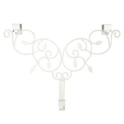 24" Ivy White Decorative Adjustable Wreath Hanger -Optimal Christmas Shop dvlc v 10958 wht 003 06588.1669806127