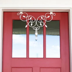 24" Ivy White Decorative Adjustable Wreath Hanger -Optimal Christmas Shop dvlc v 10958 wht 007 60917.1669806128