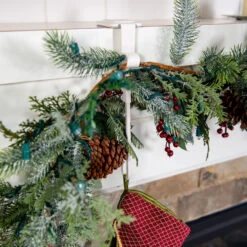 Set Of 3 Cotton White Christmas Mantle Garland And Stocking Hanger 15 Set Of 3 Cotton White Christmas Mantle Garland And Stocking Hanger -Optimal Christmas Shop dvlc v 20530 wht rs3 006 12486.1667556999