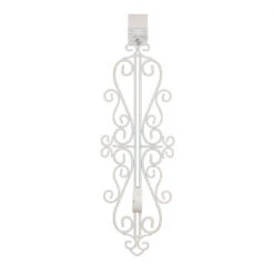 19.5" White Decorative Adjustable Wreath Hanger