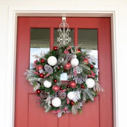 19.5" White Decorative Adjustable Wreath Hanger 15 19.5" White Decorative Adjustable Wreath Hanger -Optimal Christmas Shop dvlc v 20569 wht 007 11265.1667604821