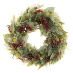 30" Green Christmas Winter Frost LED Artificial Wreath - Pre-Lit -Optimal Christmas Shop dvlc v 20677 002 10258.1667429535