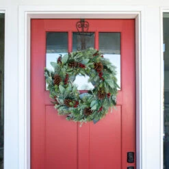 30" Green Christmas Winter Frost LED Artificial Wreath - Pre-Lit -Optimal Christmas Shop dvlc v 20677 004 45238.1667429535