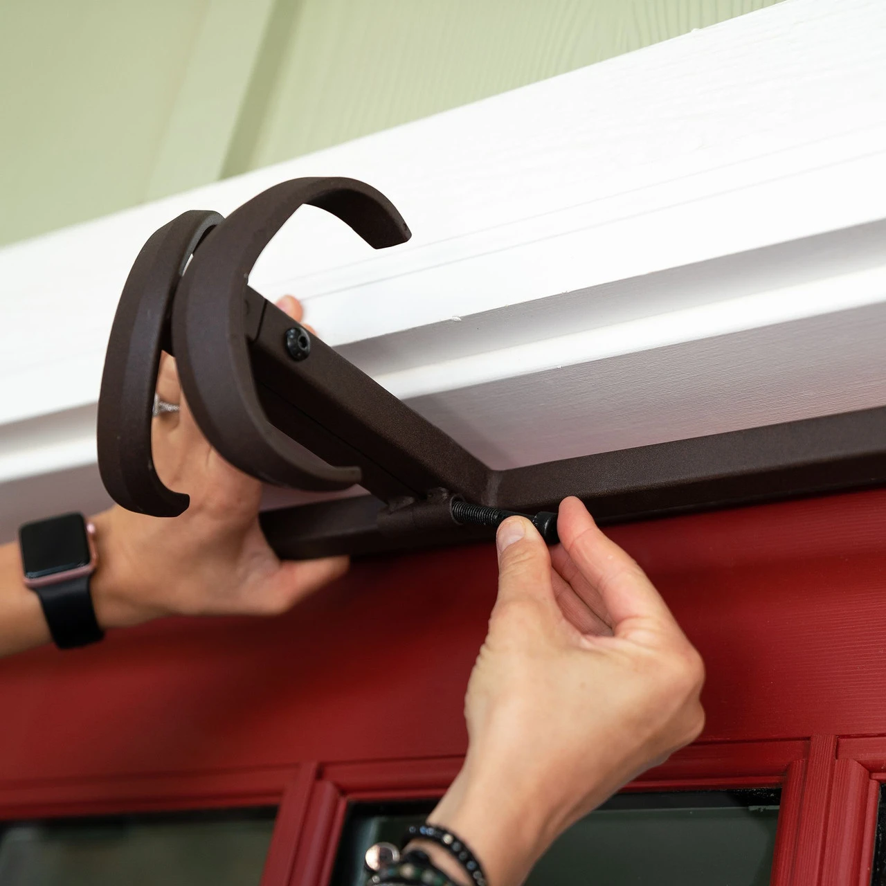 9" X 33" Cotton White Double Door Garland Christmas Hanger 3 9" X 33" Cotton White Double Door Garland Christmas Hanger