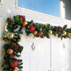 9" X 33" Chiffon White Double Door Garland Christmas Hanger -Optimal Christmas Shop dvlc v 20721 wht 004 71015.1667557014