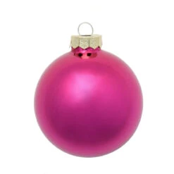 12ct Raspberry Pink Shiny Glass Christmas Ball Ornaments 2.75" (70mm)