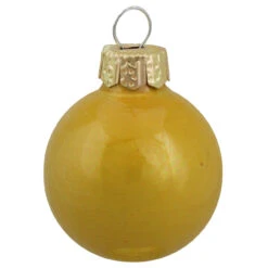 40ct Sun Yellow Pearl Glass Ball Christmas Ornament 1.25" (30mm)