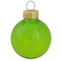 4ct Green Clear Glass Christmas Ball Ornaments 4.75" (120mm)
