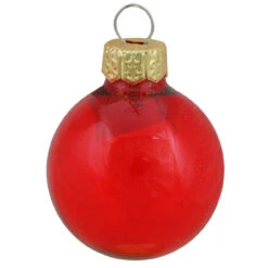 12ct Clear Red Glass Ball Christmas Ornaments 2.75" (70mm)