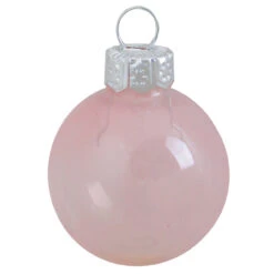 40ct Pink Clear Glass Christmas Ball Ornaments 1.5" (40mm)