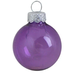 40ct Soft Lavender Clear Glass Ball Christmas Ornaments 1.25" (30mm)