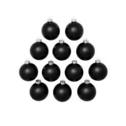 12ct Black Shiny Glass Christmas Ball Ornaments 2.75" (70mm) -Optimal Christmas Shop dwhi 27533 03 91801.1667684695