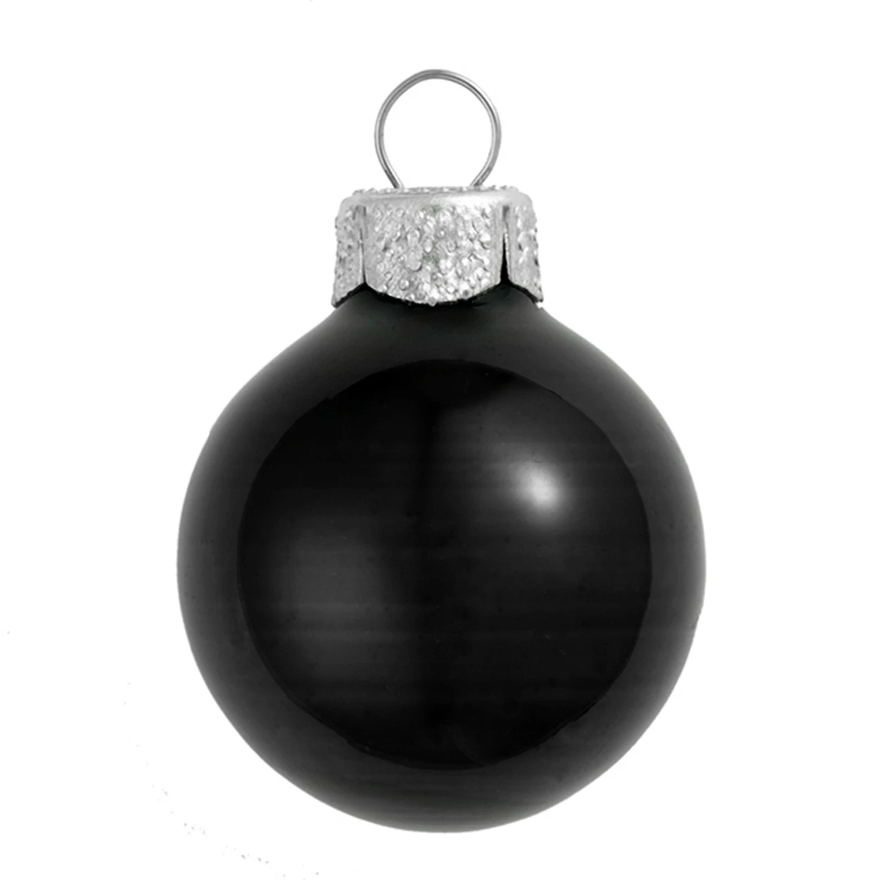 Shiny Black Glass Ball Christmas Ornament 7" (180mm) 3 Shiny Black Glass Ball Christmas Ornament 7" (180mm)