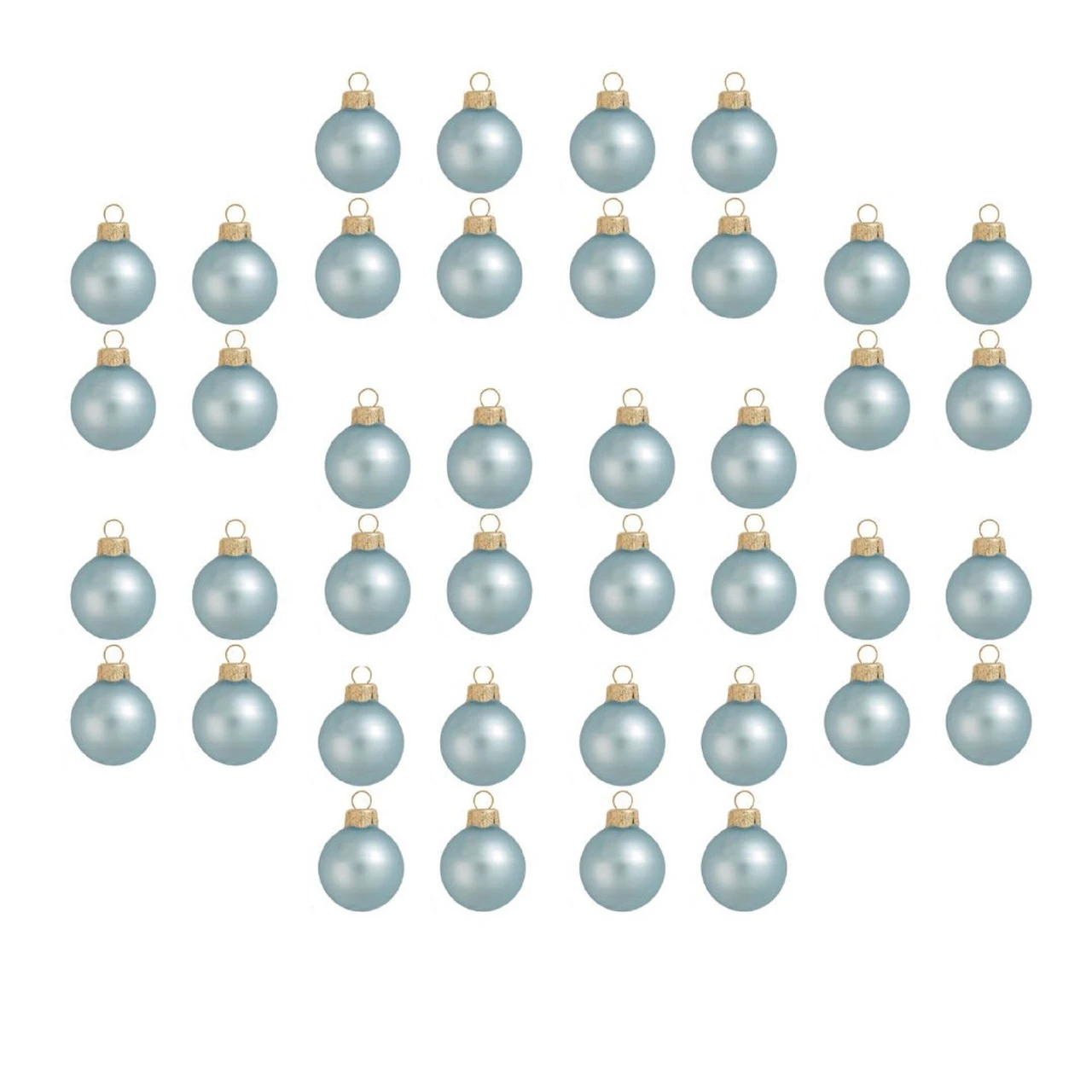 40ct Baby Blue Matte Glass Christmas Ball Ornaments 1.25" (30mm) 4 40ct Baby Blue Matte Glass Christmas Ball Ornaments 1.25" (30mm) - Image 2