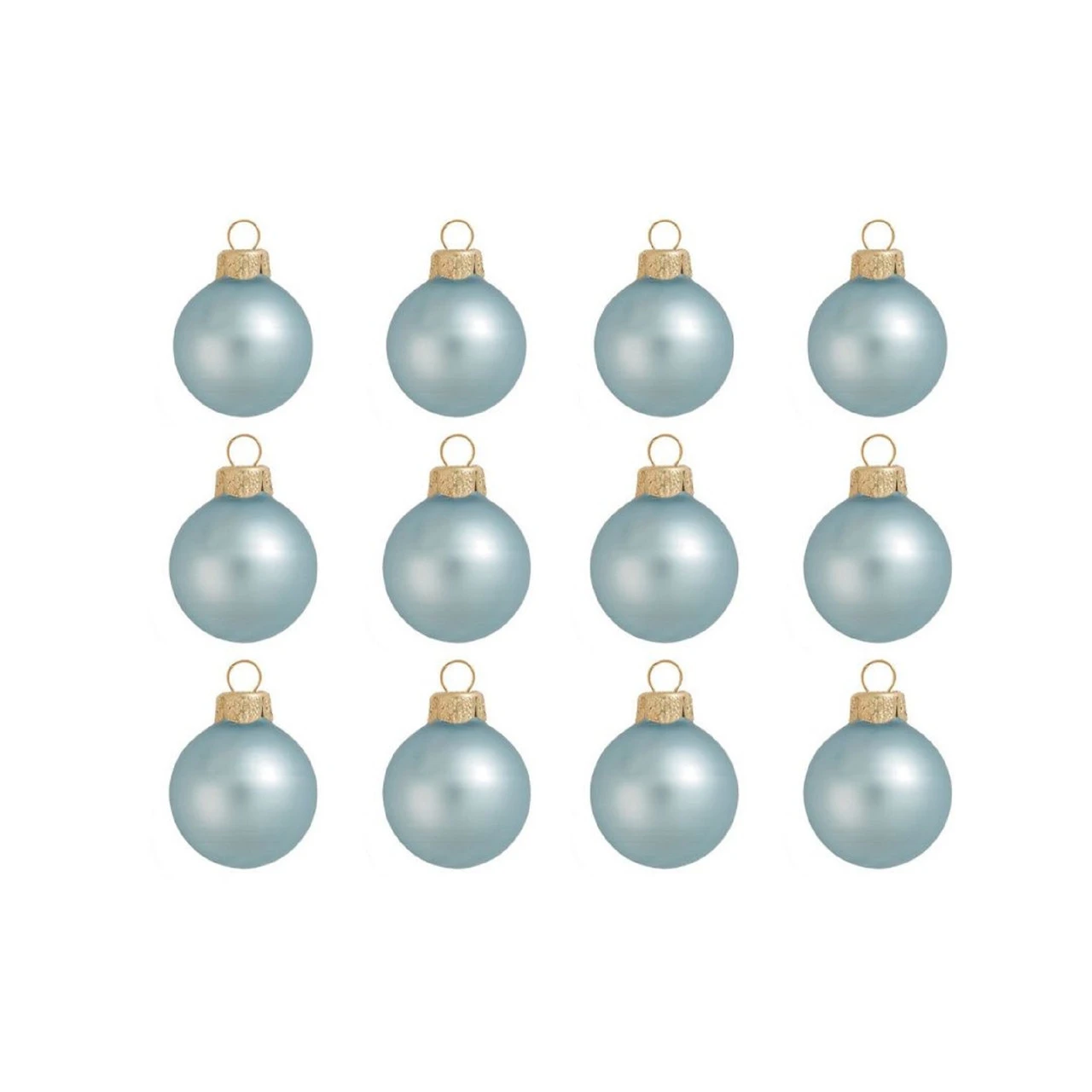 12ct Baby Blue Matte Glass Christmas Ball Ornaments 2.75" (70mm) 4 12ct Baby Blue Matte Glass Christmas Ball Ornaments 2.75" (70mm) - Image 2