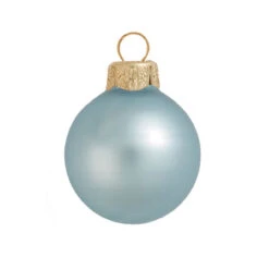 6ct Baby Blue Matte Finish Christmas Ball Ornaments 4" (100mm)