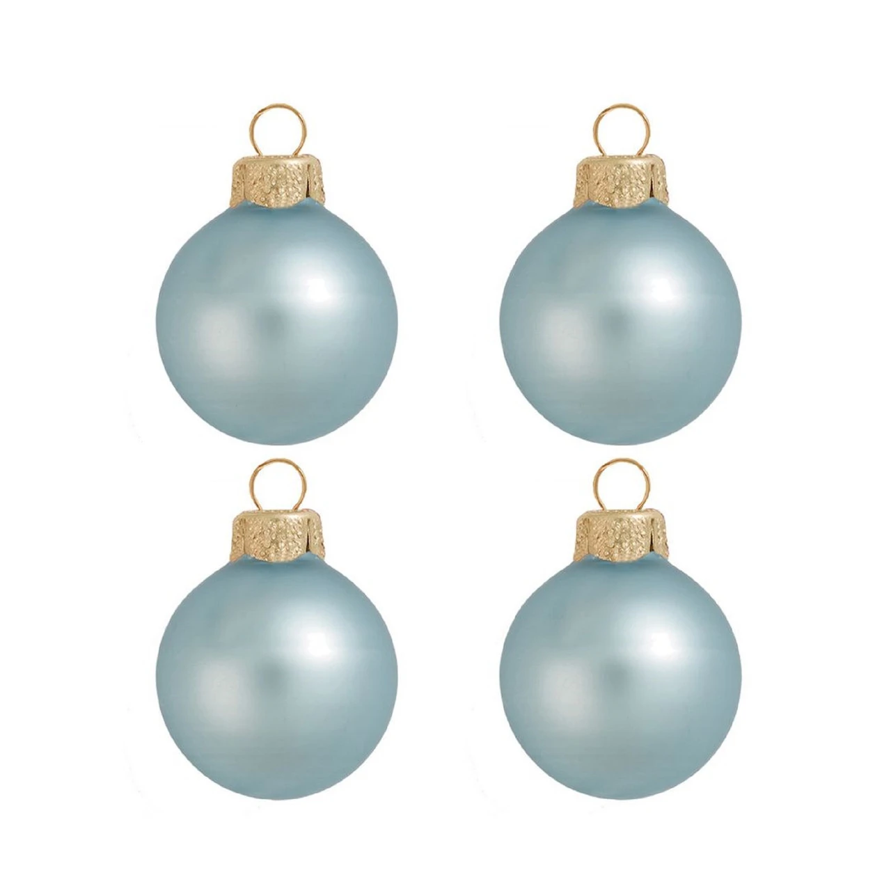 4ct Arctic Blue Glass Matte Christmas Ball Ornaments 4.75" (120mm) 4 4ct Arctic Blue Glass Matte Christmas Ball Ornaments 4.75" (120mm) - Image 2