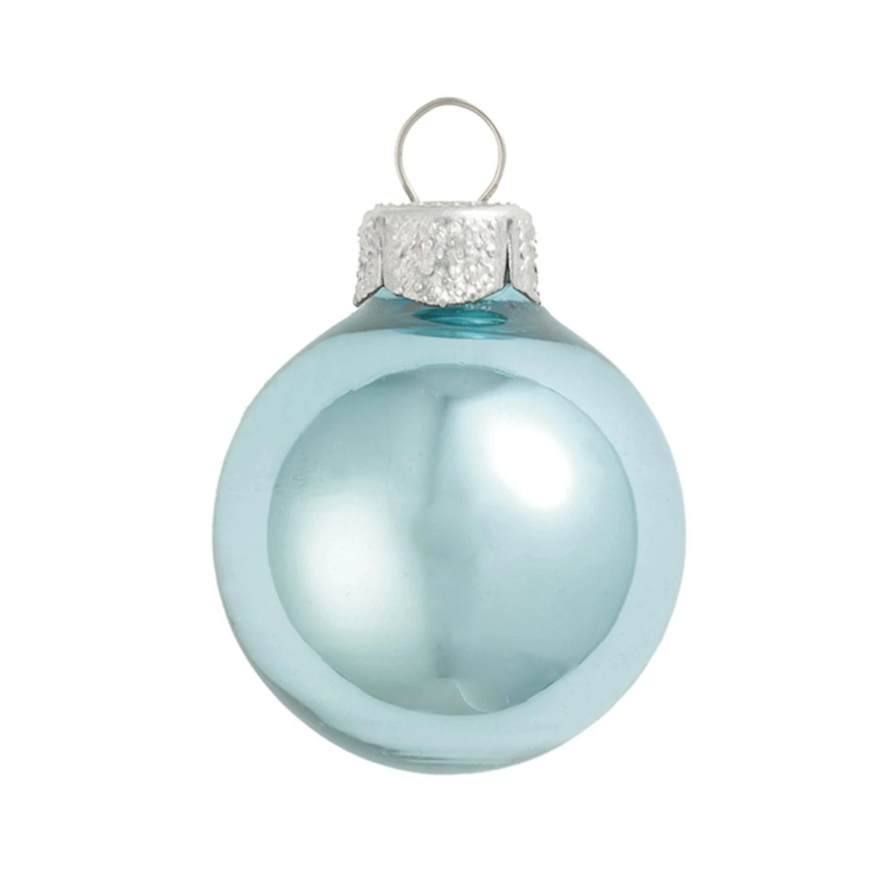 8ct Baby Blue Shiny Glass Christmas Ball Ornaments 3.25" (80mm) 3 8ct Baby Blue Shiny Glass Christmas Ball Ornaments 3.25" (80mm)