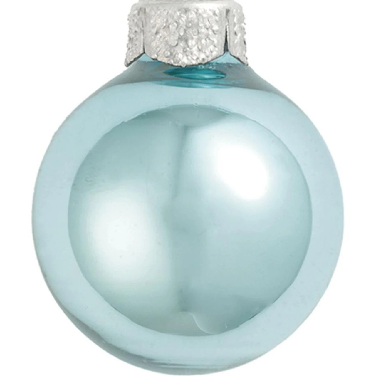 8ct Baby Blue Shiny Glass Christmas Ball Ornaments 3.25" (80mm) 4 8ct Baby Blue Shiny Glass Christmas Ball Ornaments 3.25" (80mm) - Image 2