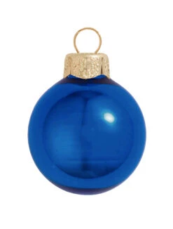 Shiny Cobalt Blue Glass Ball Christmas Ornament 7" (180mm)