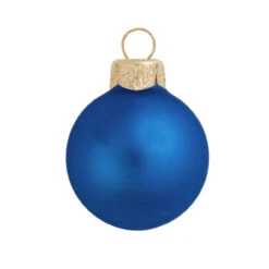 28ct Delft Blue Matte Glass Ball Christmas Ornaments 2" (50mm)