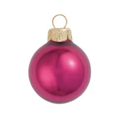2ct Pearl Bordeaux Red Glass Ball Christmas Ornaments 6" (150mm)